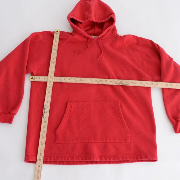 Vintage 90S Lee Authentic Apparel Red Cotton Blend Blank Pull Over Sweatshirt XL - Picture 3 of 10